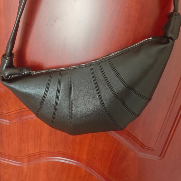 Lemaire  Small Croissant Bag in Asphalt - Picture 3 of 11